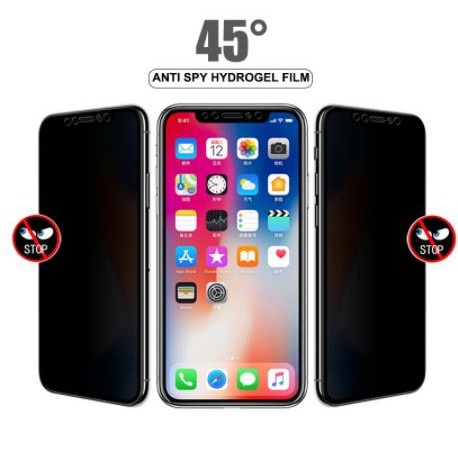 IPHONE 13 MINI 13 13 PRO 13 PRO MAX PROMAX ANTI GORES HYDROGEL SPY PRIVACY DEPAN PLASTIK SCREEN GUARD GEL FRONT SPY PELINDUNG LAYAR DEPAN HITAM GELAP