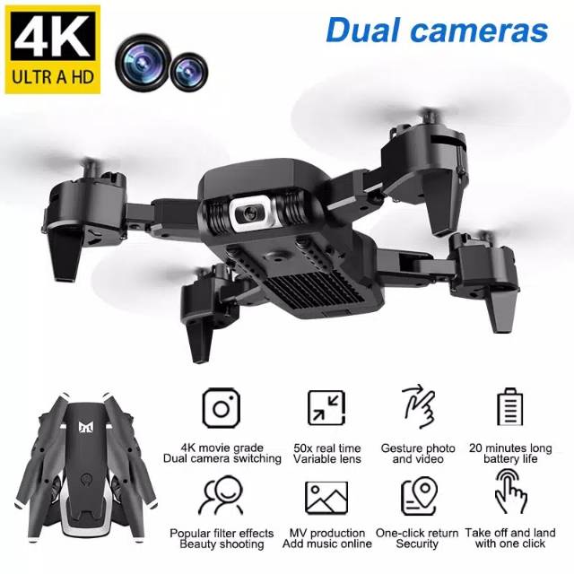 Drone KK6 Dual Camera 4K+480P Optical Flow Altitude Hold 3.7V 2000mah