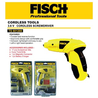Cordless Screwdriver / Mesin Obeng / Mesin Bor Portable FISCH TS601200