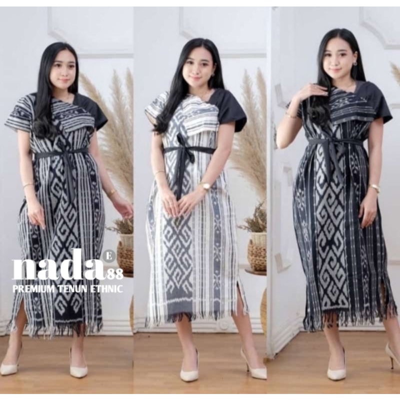 READY STOK aurora dress tenun etnik asli ory set couple baju seragam keluarga kondangan pesta prewedding kantor sarimbit tunik gamis wanita kemeja pria panjang pendek motif sumba toraja ntb ntt jepara outer kardigan