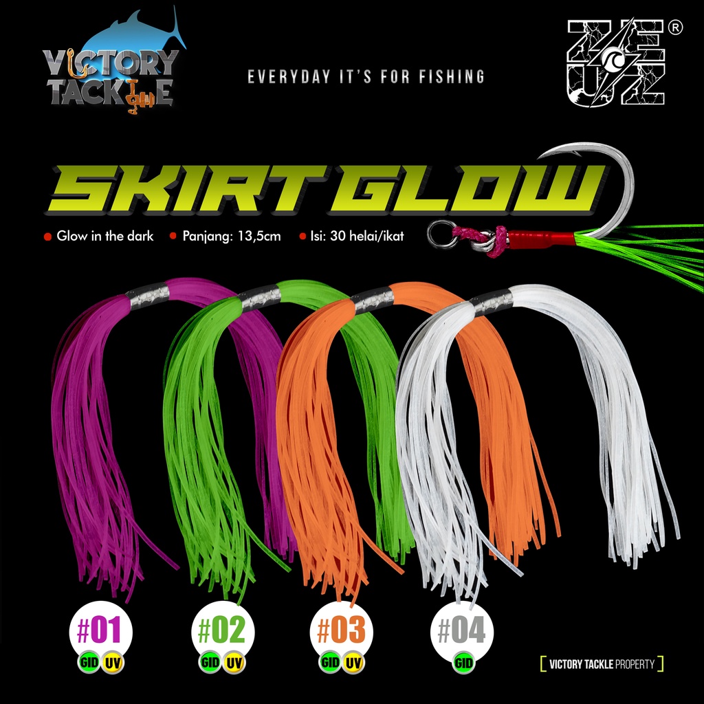 Assist Hook ZEUZ SKIRT GLOW | JUMP FROG | RUMBAI GID