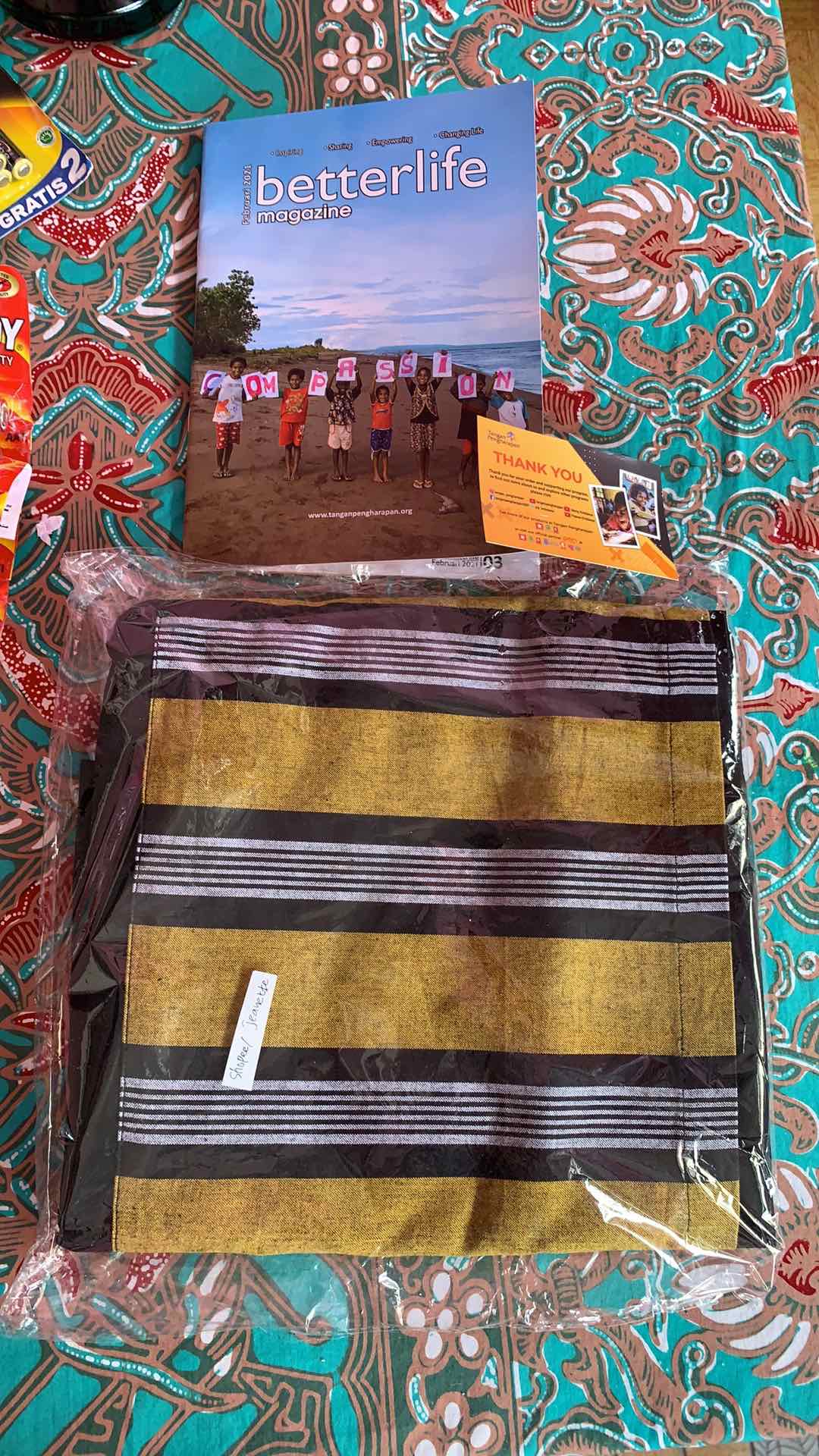 Celemek/apron Katun Lurik Tangan Pengharapan