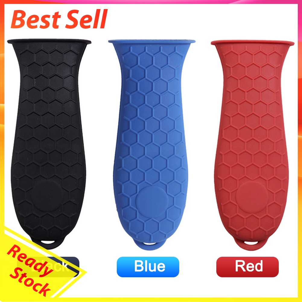Silicone Anti-Hot Pot Handle Grip Cover Non-Slip Honeycomb Skillet Sleeve