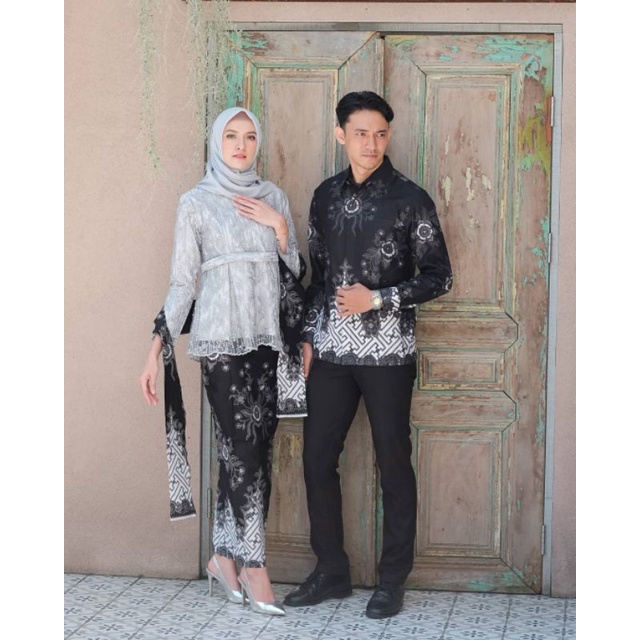 Kebaya batik couple AGHNIA Grey | kebaya wisuda kebaya lamaran, tunangan