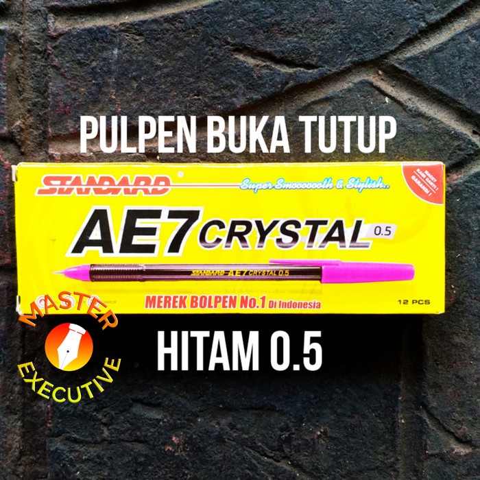 [Pak - 12 Buah] Standard AE7 Crystal 0.5 mm Tip Pen Multi Color Cap