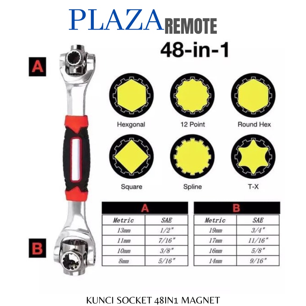 KUNCI SOCKET PAS 48IN1 UNIVERSAL MAGNETIC MAGNET TORX 360 DERAJAT