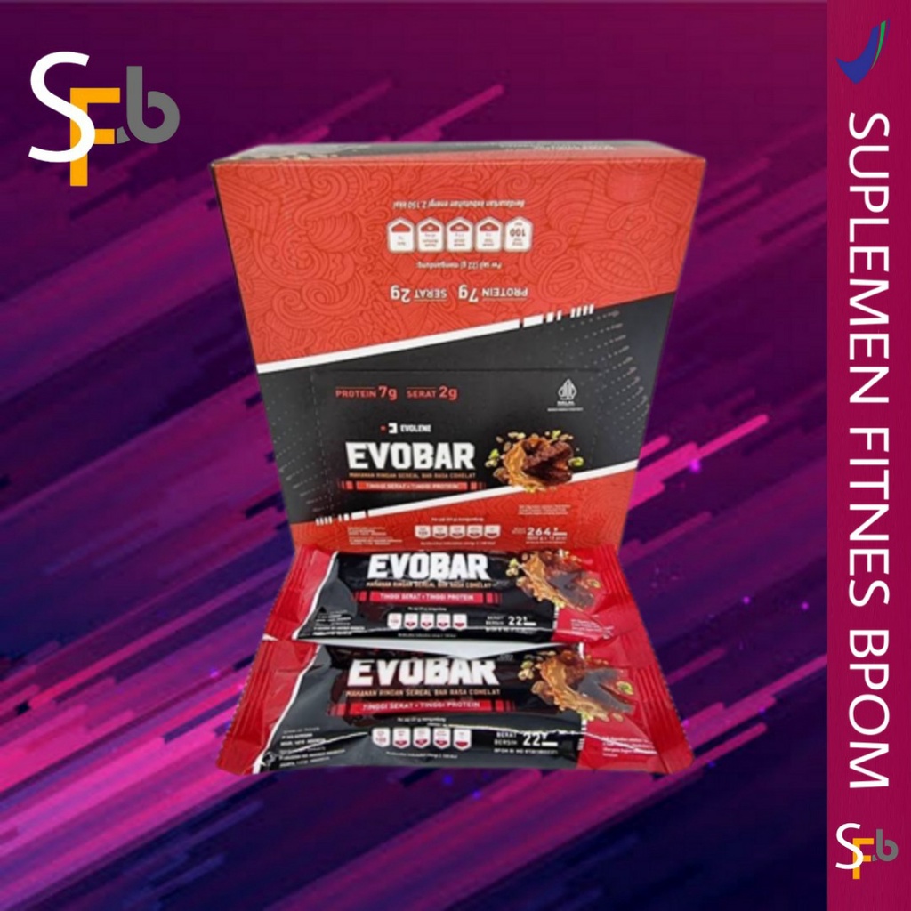 EVOLENE EVOBAR PROTEIN BAR 1 SACHET 1 PCS ORIGINAL BPOM EVO BAR