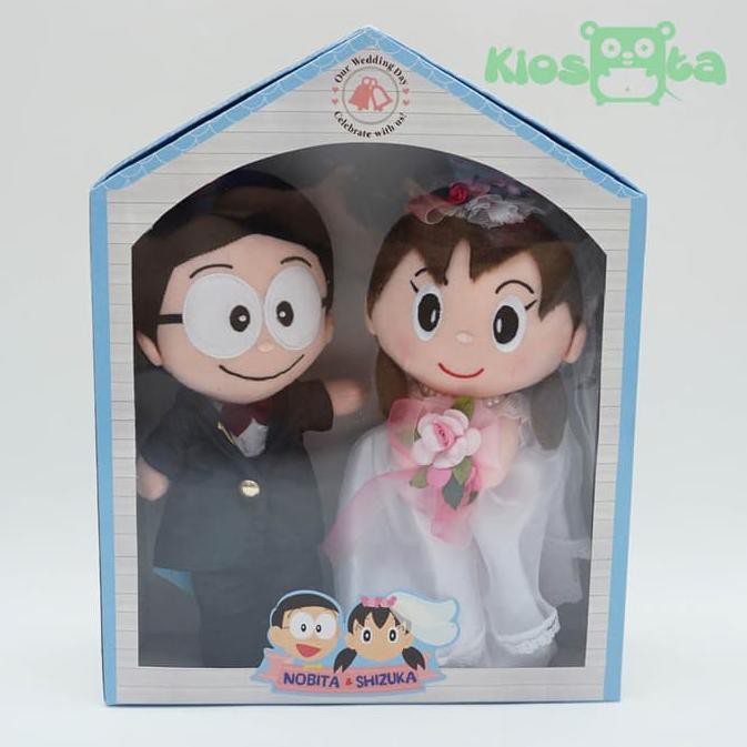 ™42383✻ boneka wedding nobita dan shizuka original doraemon