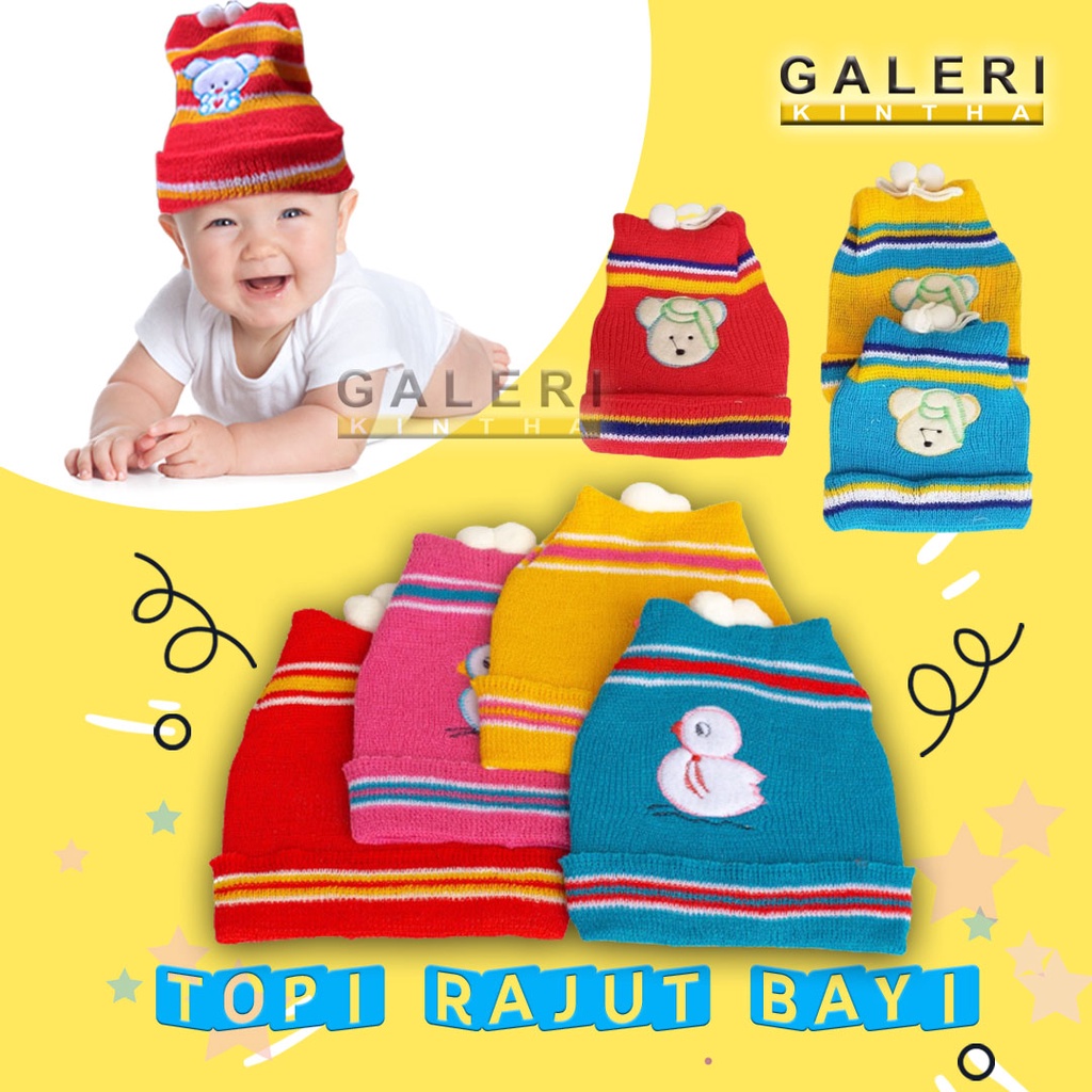 Topi Rajut Bayi Laki Laki Newborn Lucu Baru Lahir