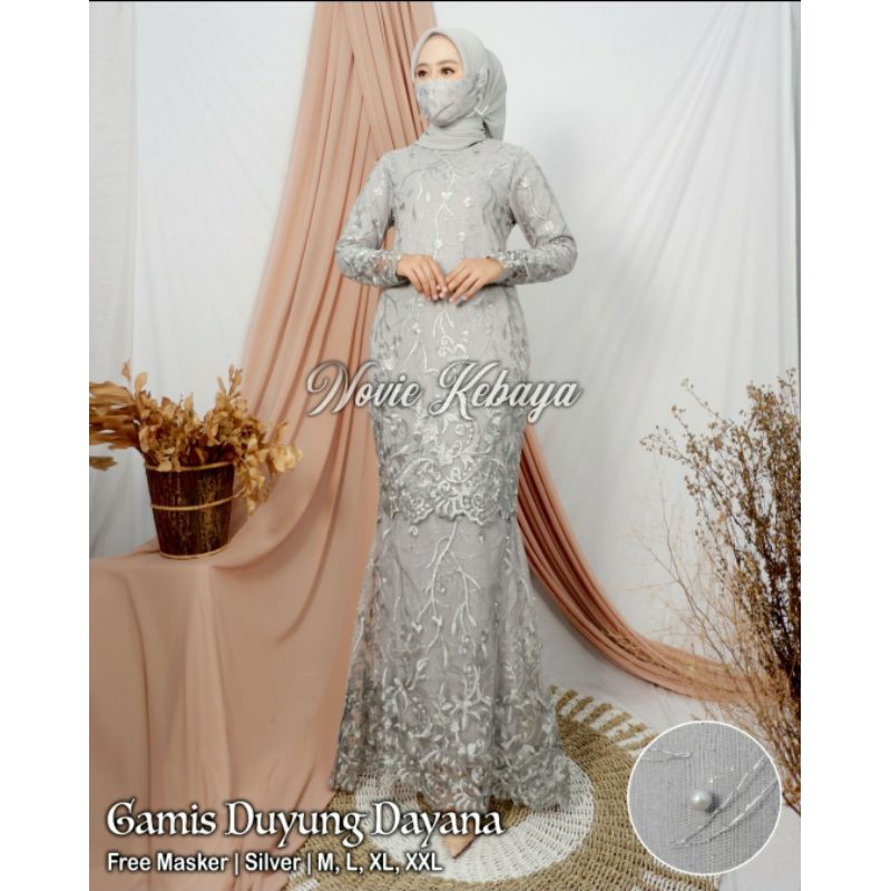 Kebaya Gamis / Gamis Brukat Pesta / Gamis Pesta Terbaru / Gamis Brokat / Gamis Duyung / Gamis Tille