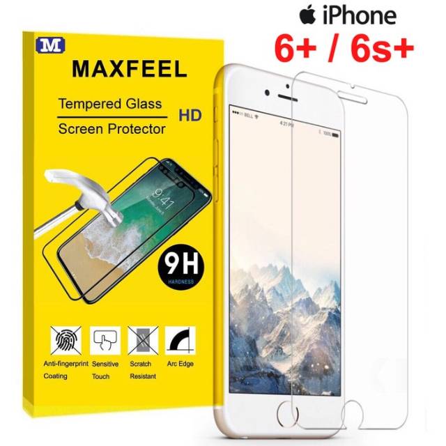 MAXFEEL TEMPERED GLASS IPHONE 6 PLUS 6PLUS 6+ 6PLUS 6s PLUS CLEAR GLASS