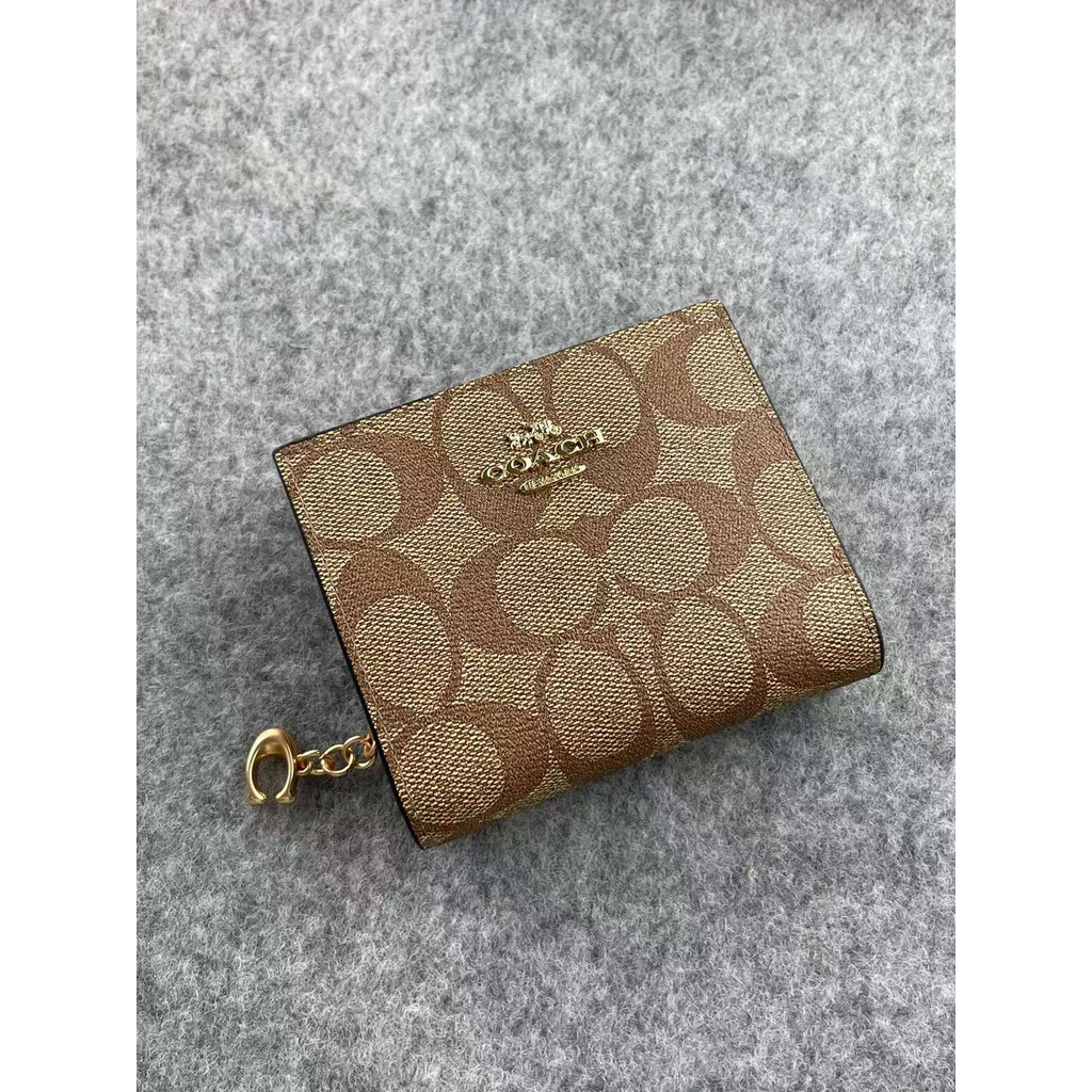 (SameDay Grab)  3309 Coach Women's Short Style Folding Purse Zipper Purse Zero Purse Card Case