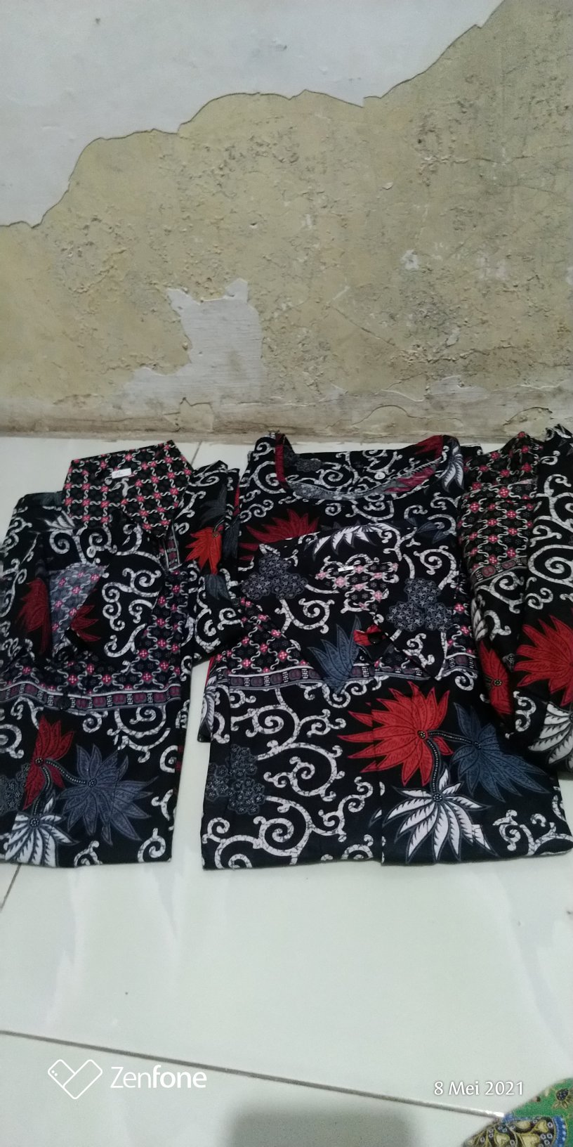 Batik Couple Keluarga Sania Ruffle Ori Ndoro Jowi Dnt Motif Kembang Langit