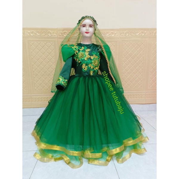 Baju Muslim fashion show gamis pesta anak bisa request Wrn Free tudung REALPICT