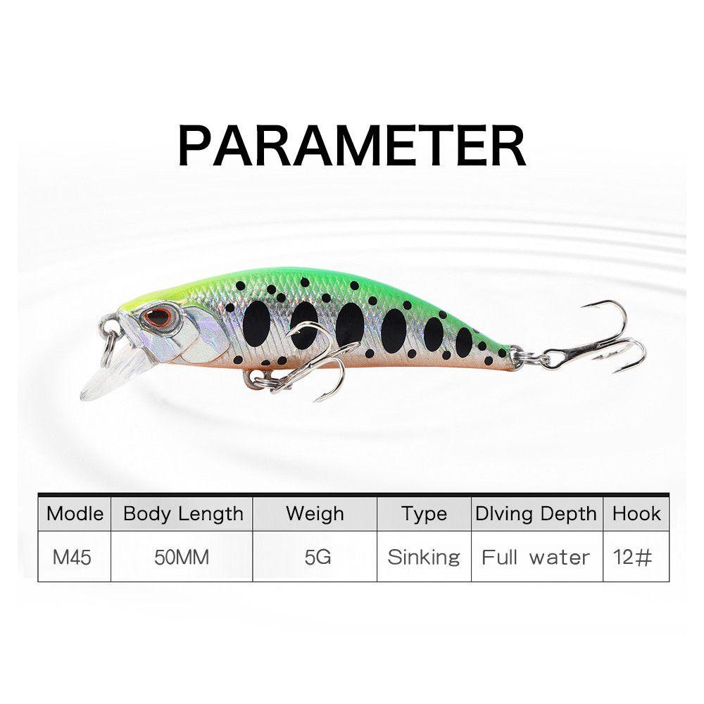 TOP Umpan Ikan Kecil Tenggelam Outdoor Crankbaits Fishing Tackle Minnow Lures