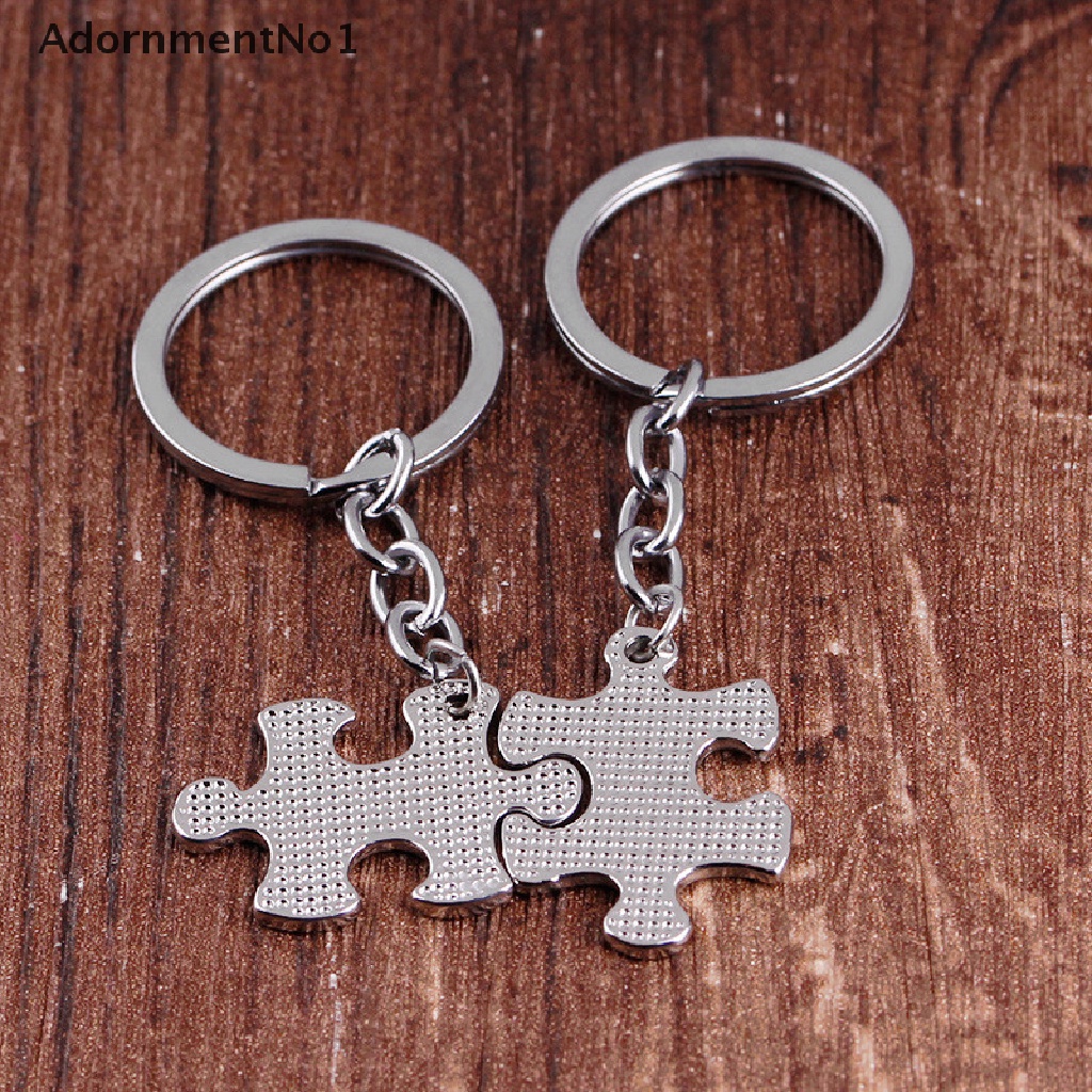 (AdornmentNo1) 2pcs Gantungan Kunci Desain puzzle Tulisan you are my person