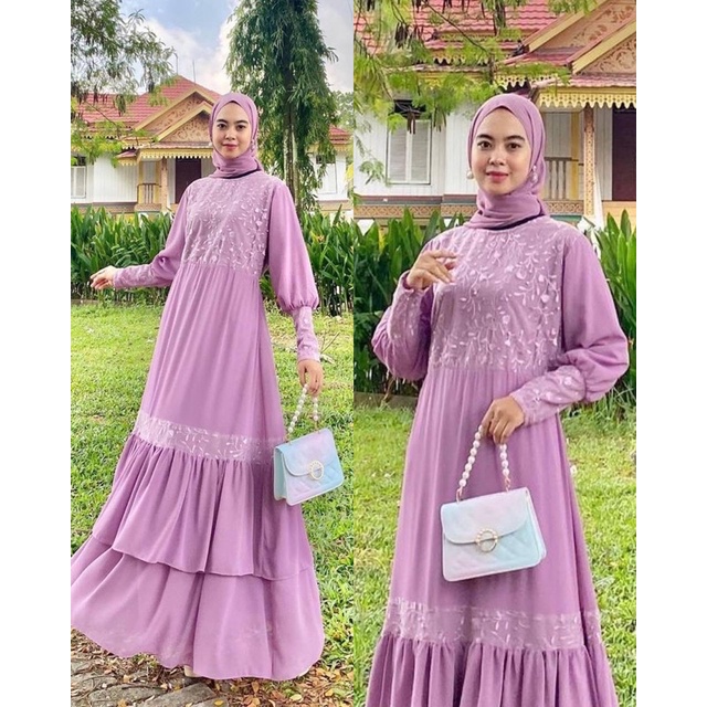 PB Prilly Busana - KHINZANA DRESS MALAYSIA TILE BORDIR - GAMIS MALAYSIA - GAMIS TILE BORDIR MALAYSIA - DRESS PESTA