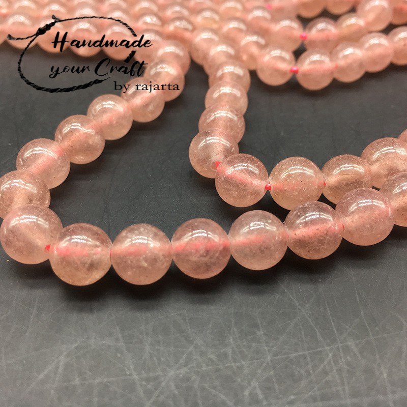 1 Strands Strawberry Quartz Beads Stone Batu Alam