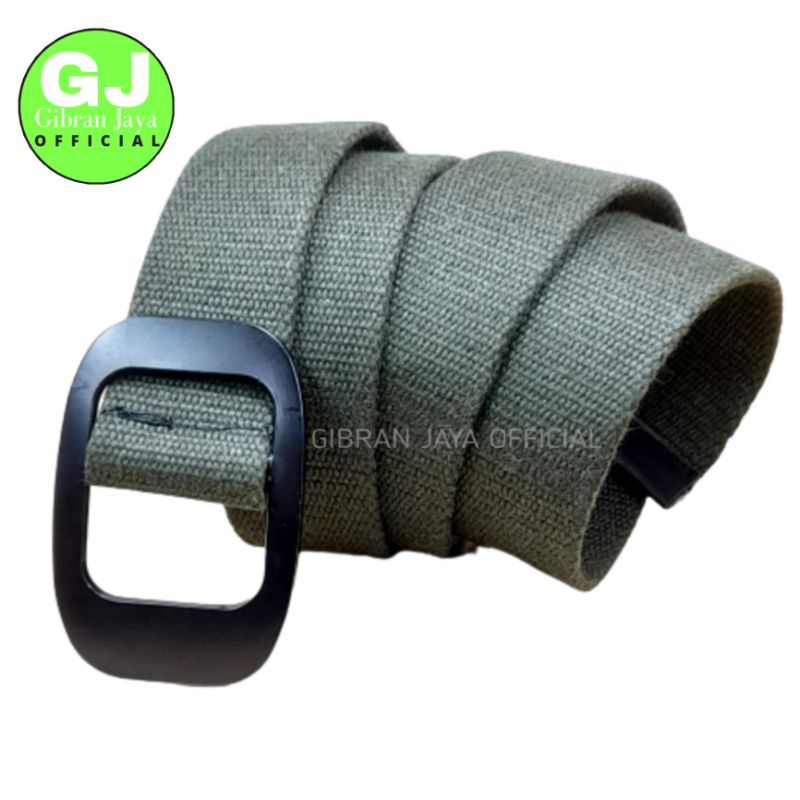 Gesper Ikat Pinggang Pria dan Wanita Katun Kepala OVAL Hitam  POLOS | MERK OXLEY