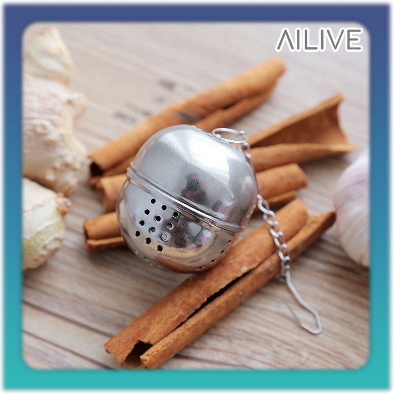 Saringan Teh Bulat Stainless / Tea Infuser Saringan Bumbu Rempah Tea Strainer Wadah Saringan Teh Bulat