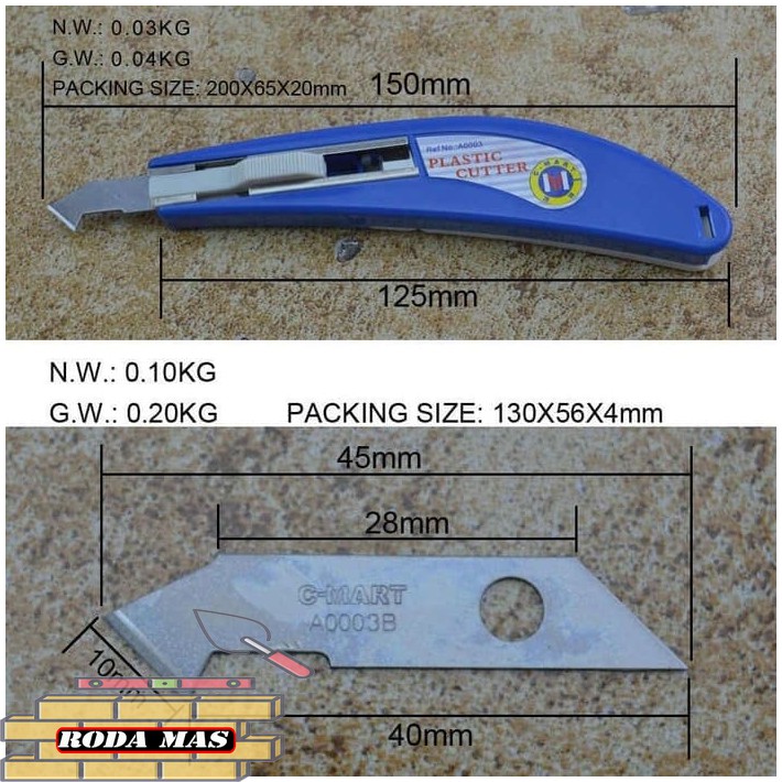 Cutter Pisau Alat Pemotong Potong HPL Taco Sheet Decosheet Supercon RMP