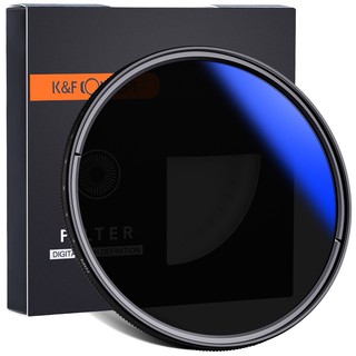 K&F ND2-400 Lens Fiter ND2 to ND400 Variable ND Filter Double Side 16 layer Multi Blue Coating 37/40.5/43/46/49/52/55/58/62/67/72/77/82mm