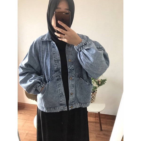 DENIM JAKET  JEANS KOREAN OVER SIZE BAGGY JACKET