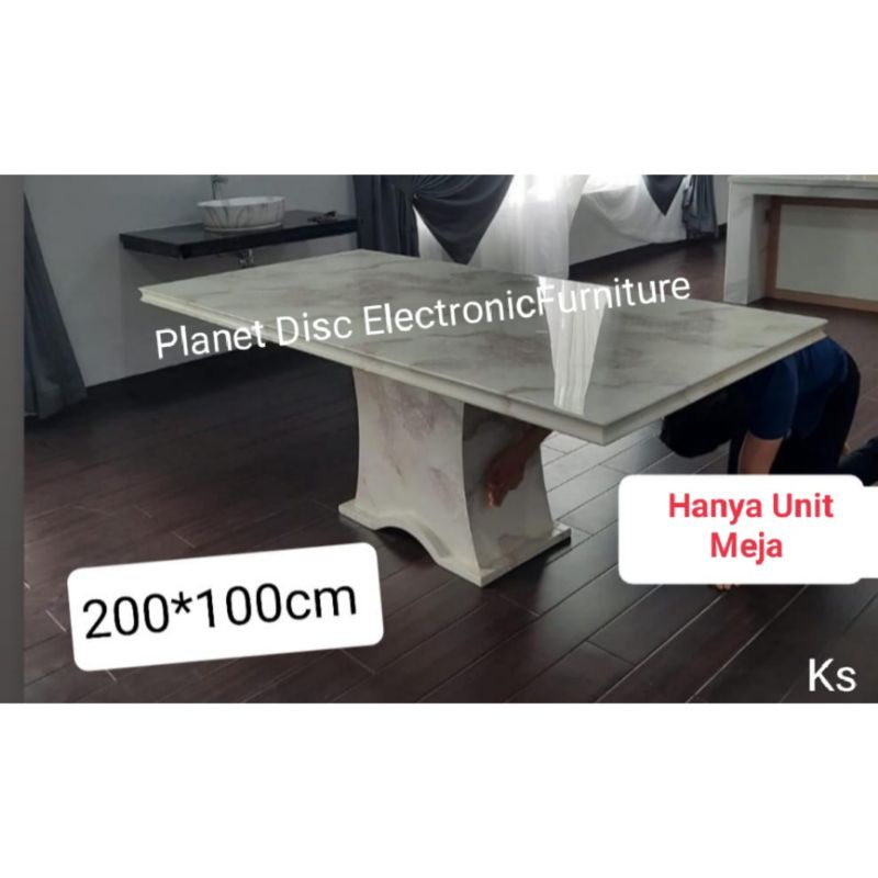 Meja Makan marmer 200cm Dining Table Dining set Meja batu Promo Murah