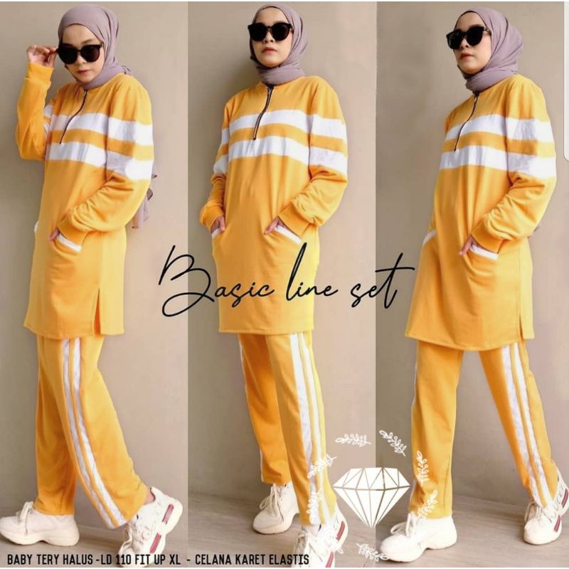 SET CELANA BASICLINE, BABYTERRY, GAMIS HIJAB MUSLIM, SETELAN