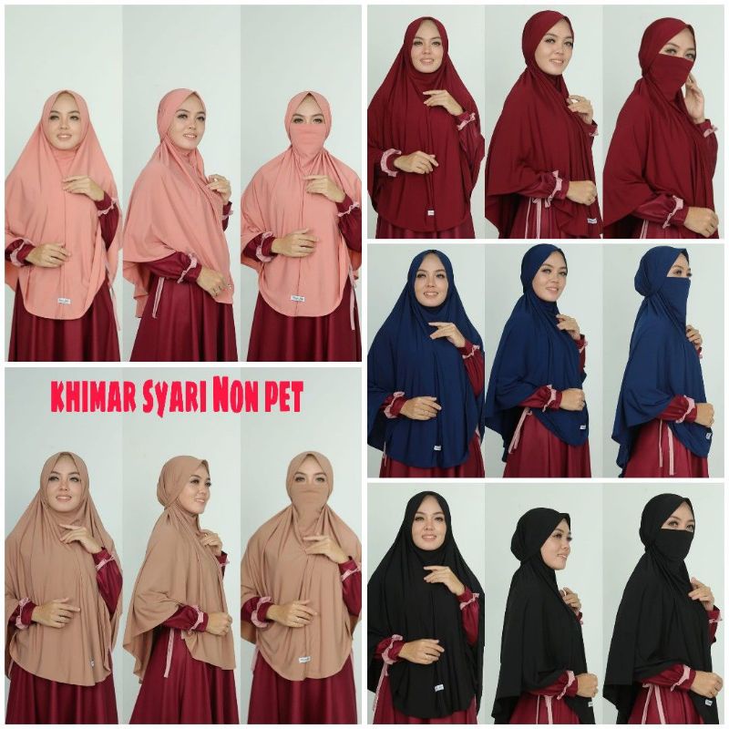 KHIMAR instan 2in1 / HIJAB BASIC NON PET 2in1 / HIJAB INSTAN CADAR/ FRENCH HIJAB SYARI By Maheswari