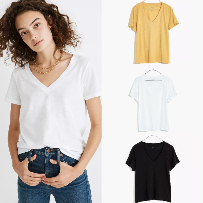 madewell V-neck cotton tee shirt