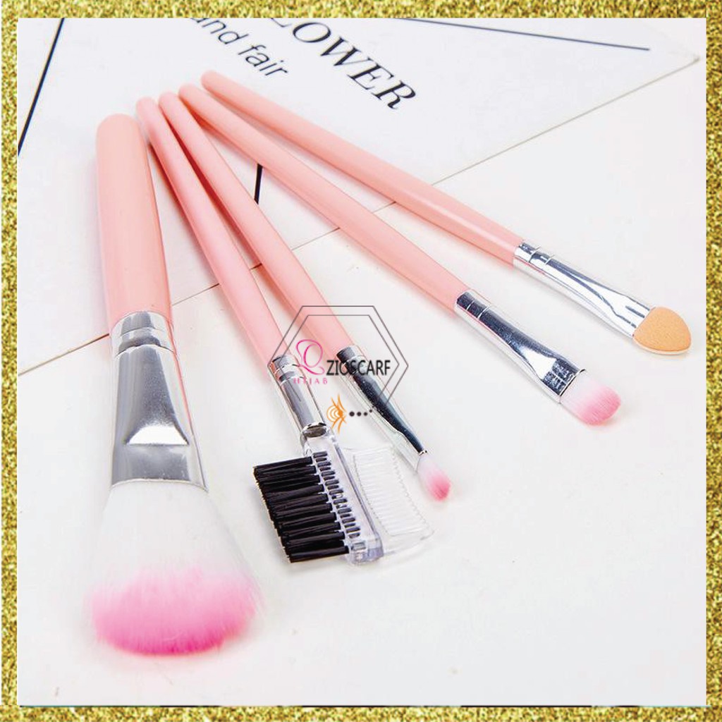 SET BRUSH MAKE UP 5IN1 / SET ALAT MAKE UP IMPORT / SET BRUSH KOSMETIK MX1028 zio