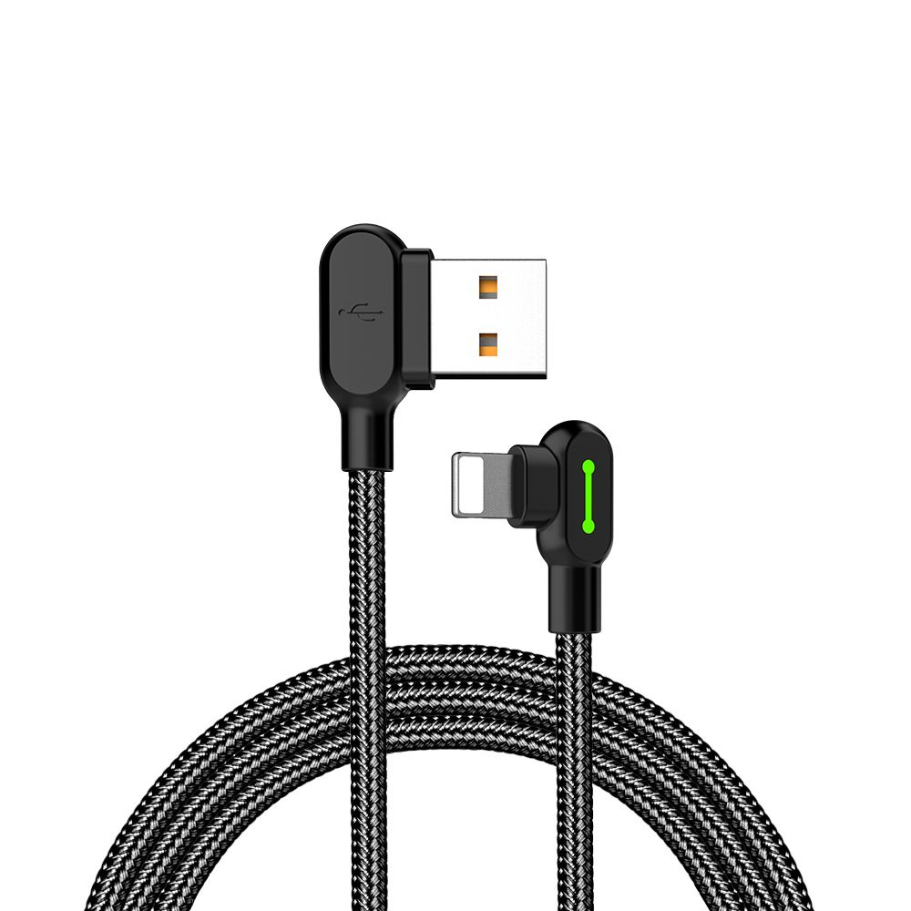 MCDODO Lightning Cable Gaming Led 90 Fast Charging 2A 1.2 Meter Kabel Charger CA-4671