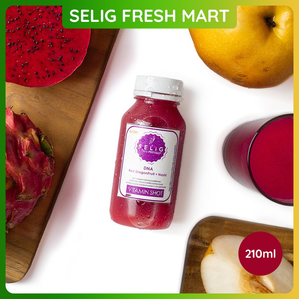 

Cold Pressed Juice 100% Buah Naga & Pir Nashi 210ml Jus DNA - Selig Fresh Mart