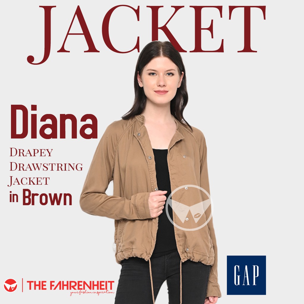 The-Fahrenheit Diana Gap Drapey Drawstring Jacket - Brown