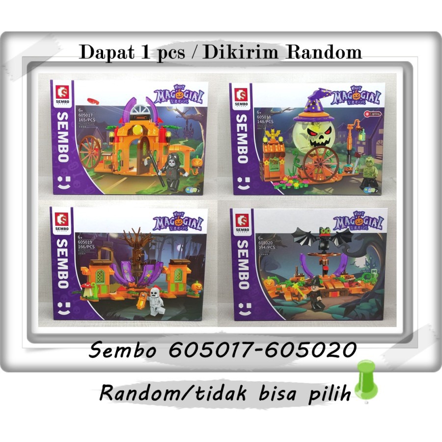 Jual Satuan Lego Sembo Block 1 pcs Magical Halloween Night Series - Random 1 pcs