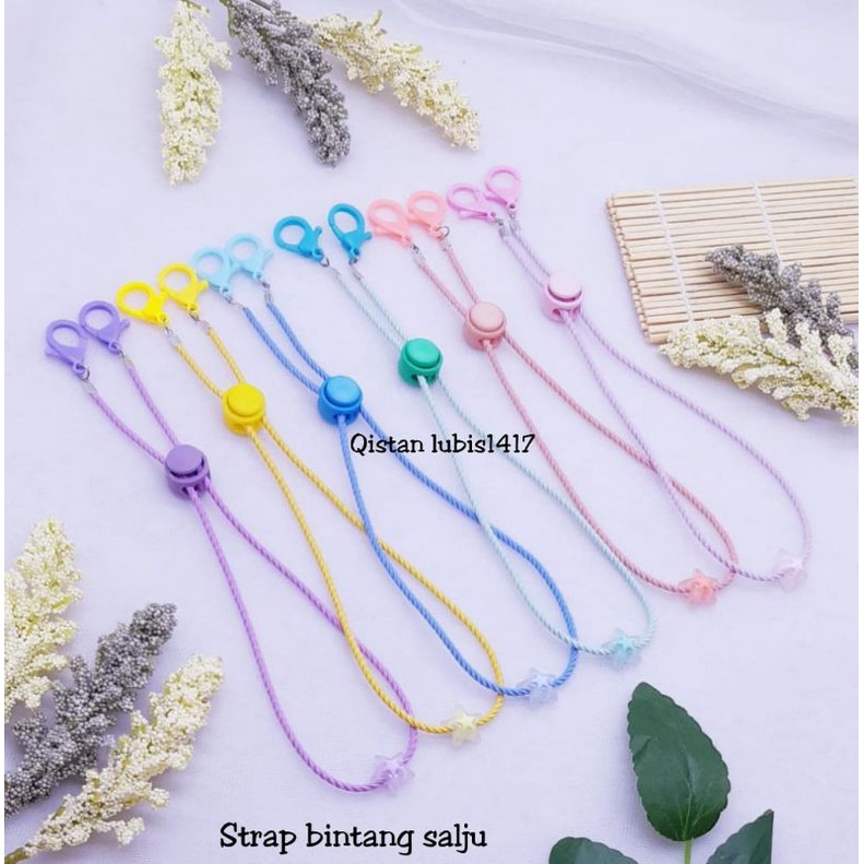 Strap mask premium elastis bintang salju dan bening beli 10 free 2