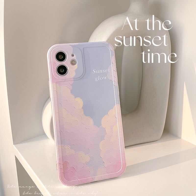 IPHONE Casing Soft Phone Case Warna Pink Biru Langit Gradasi Hola Dyeing Untuk Iphone7 8 PLUS X XR XS 11 12 13 14 MINI PRO MAX SE 2020