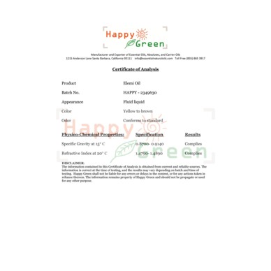 Happy Green Elemi Essential Oil - Minyak Atsiri Elemi