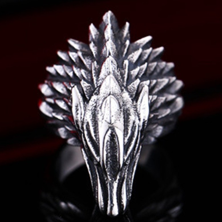 Blast wolf head punk retro cool men's ring