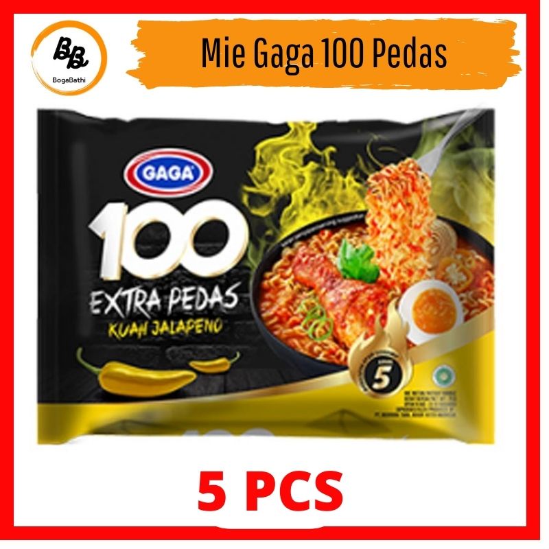 

Mie Instan Gaga 100 Extra Pedas halal isi 5 pcs
