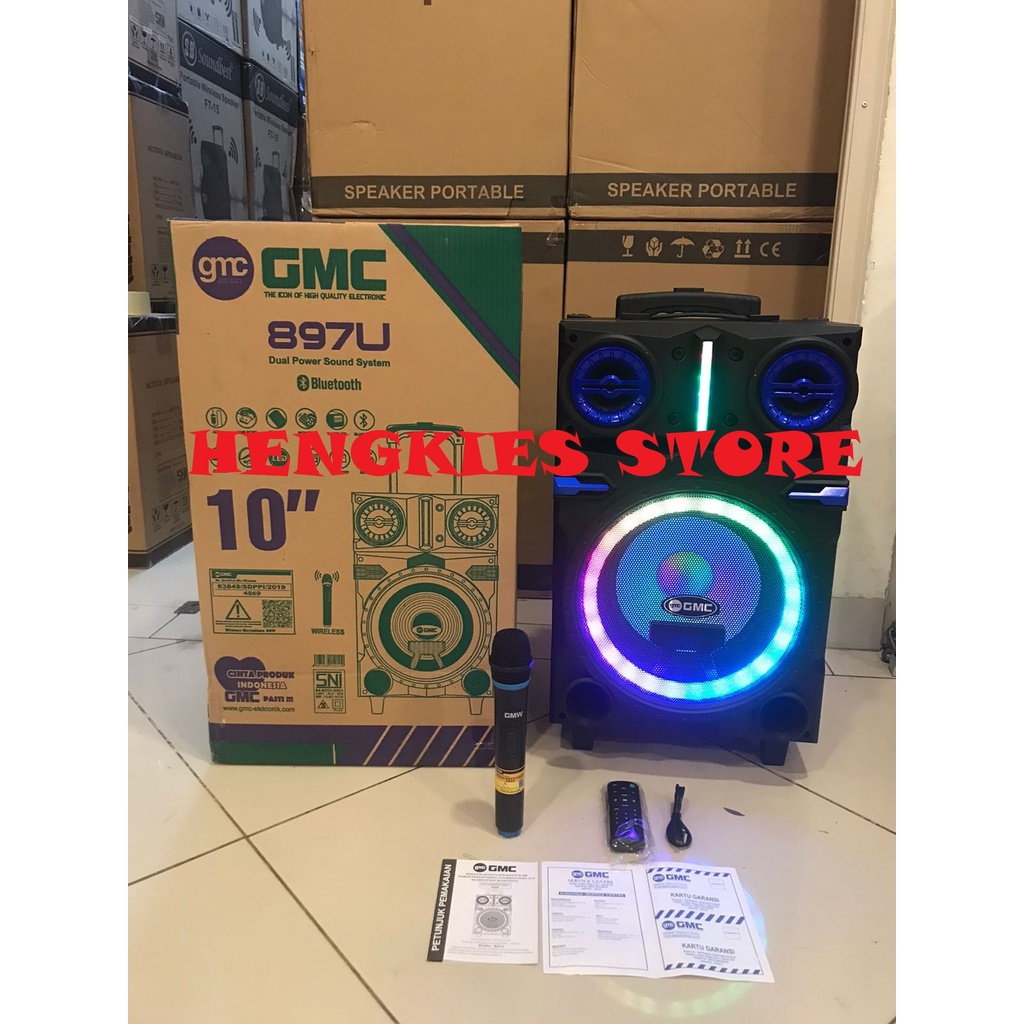 Speaker Bluetooth Multimedia GMC 897 U / 897U + Bonus Mic 1 WIRELESS