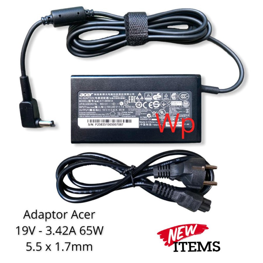 Adaptor Charger Casan Laptop Acer 19v 3.42A (5.5*1.7) Embos