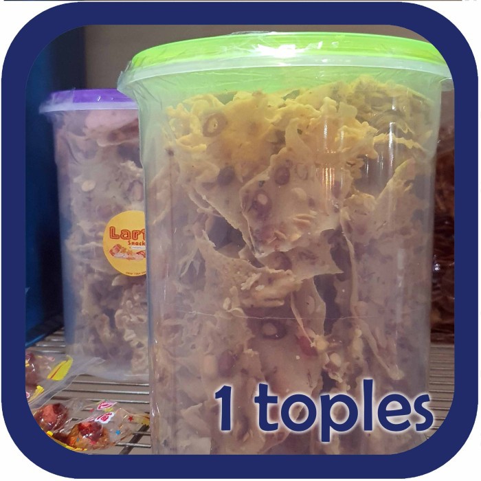 Snack Peyek 1 Toples 400 gr Rasa Teri Kacang Rebon Cemilan Kiloan Enak