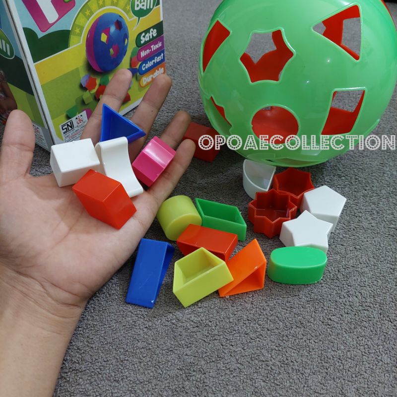 Mainan Edukasi Puzzle Puzzel Puzel Ball Shape Shorter Sorting Geometri Bulat Kemasan Kardus