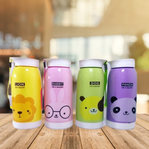B34-1 Botol minum karakter Animal rabbit, panda , lion dan dog 550ml / Botol Anak Lucu Unik-1