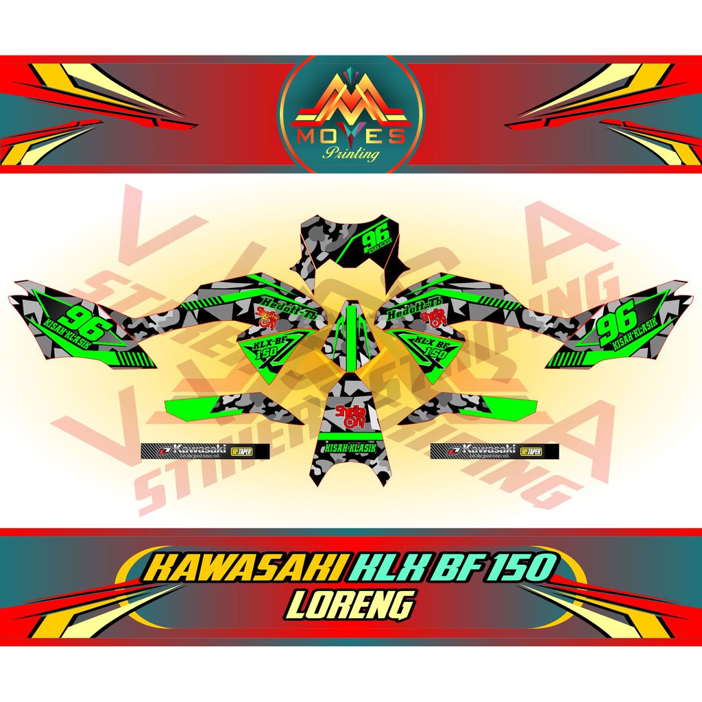 Decal Sticker Full Body Kawasaki KLX BF 150 L - Sticker Full Body Motor KLX BF 150 Loreng