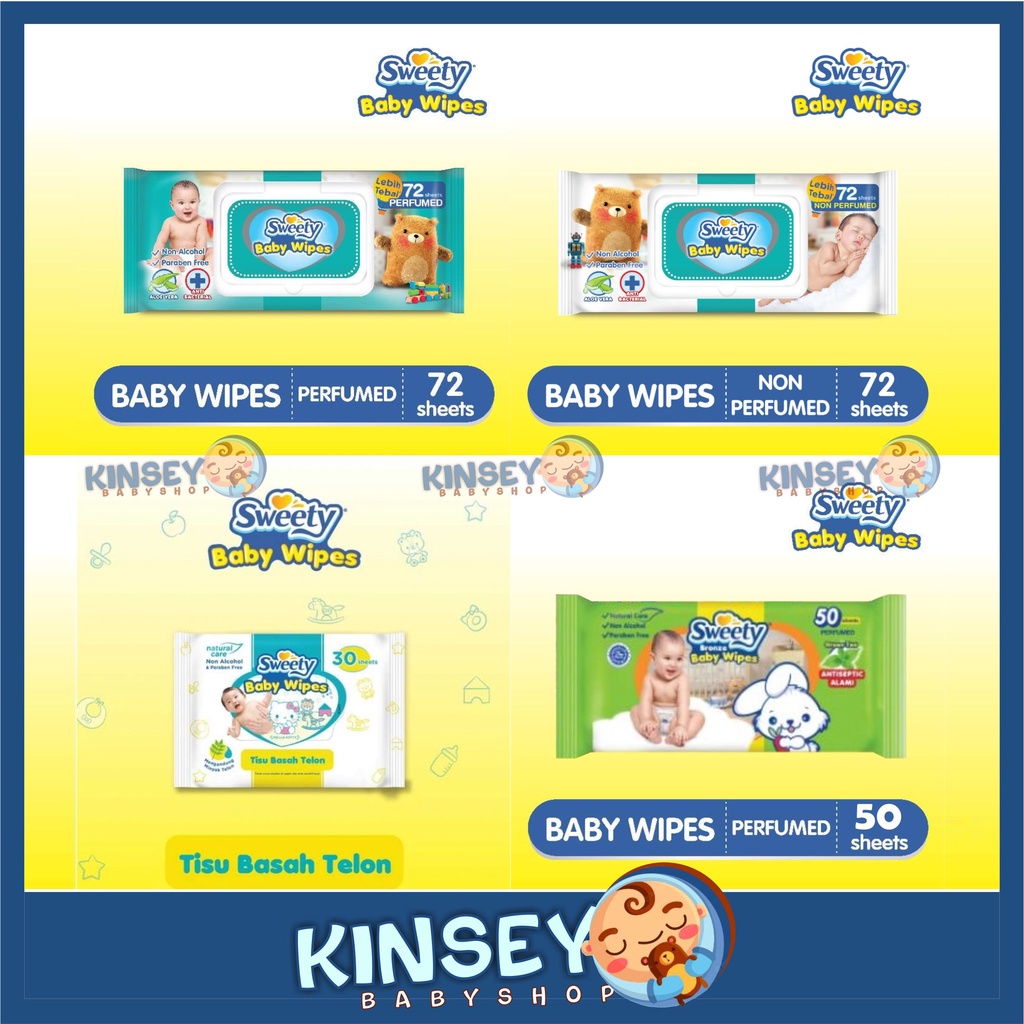 Sweety Baby Wipes Bogo Perfumed/Non Perfumed/Greentea/Minyak Telon