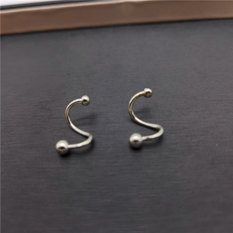 1 Pasang Anting-Anting Sederhana Baru Kepribadian Wanita Minoritas Double Spiral Ear Studs Sri