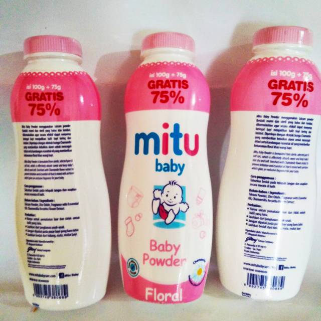 MITU BABY POWDER, BEDAK BAYI 100GR +75℅